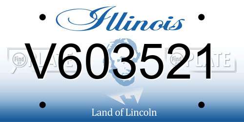 V603521 Illinois License Plate