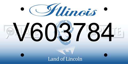 V603784 Illinois License Plate
