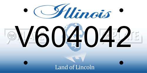 V604042 Illinois License Plate