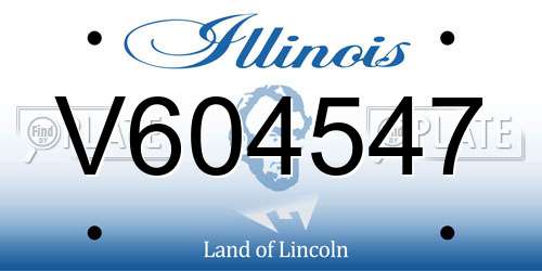 V604547 Illinois License Plate
