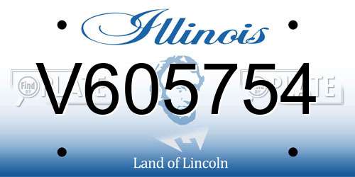 V605754 Illinois License Plate
