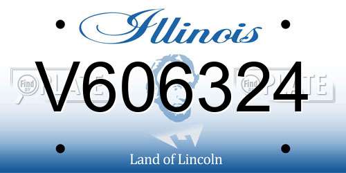 V606324 Illinois License Plate