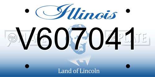 V607041 Illinois License Plate