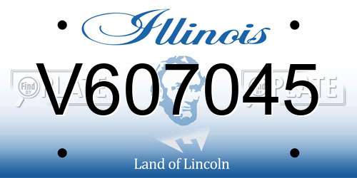 V607045 Illinois License Plate
