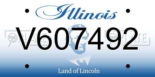 V607492 Illinois License Plate