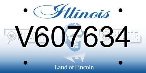 V607634 Illinois License Plate