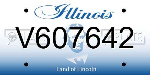 V607642 Illinois License Plate