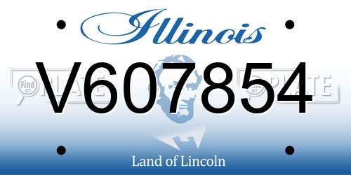 V607854 Illinois License Plate