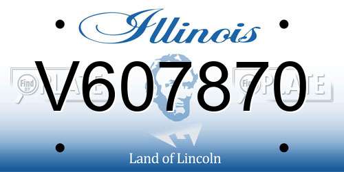 V607870 Illinois License Plate