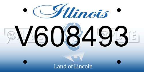 V608493 Illinois License Plate