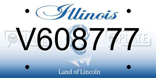 V608777 Illinois License Plate