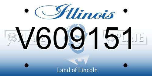 V609151 Illinois License Plate