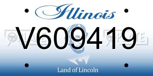 V609419 Illinois License Plate