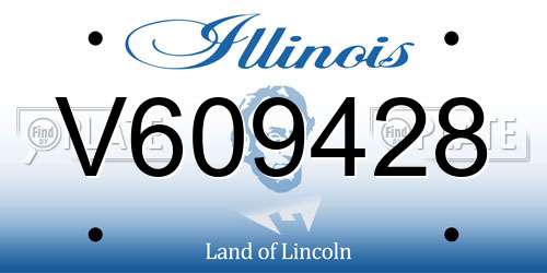 V609428 Illinois License Plate