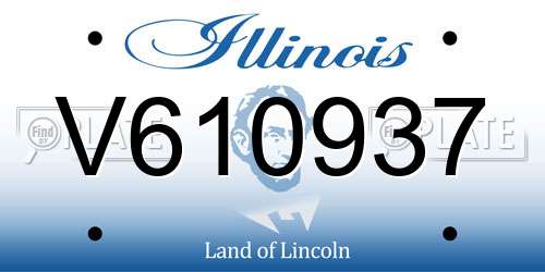 V610937 Illinois License Plate