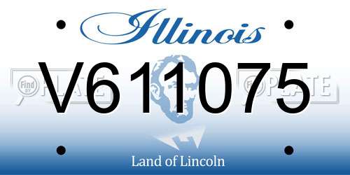 V611075 Illinois License Plate