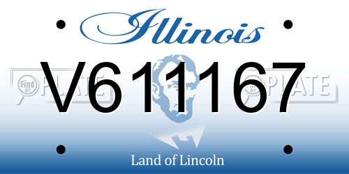 V611167 Illinois License Plate