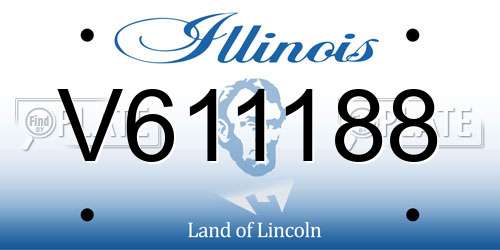 V611188 Illinois License Plate