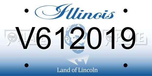 V612019 Illinois License Plate
