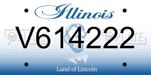 V614222 Illinois License Plate