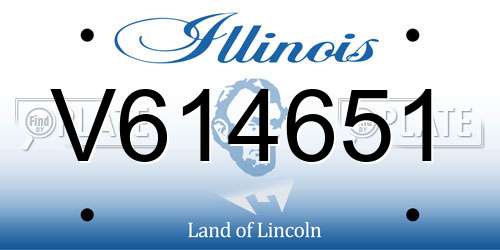 V614651 Illinois License Plate