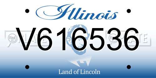 V616536 Illinois License Plate