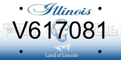 V617081 Illinois License Plate