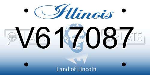 V617087 Illinois License Plate