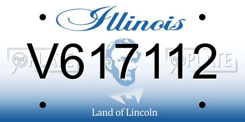 V617112 Illinois License Plate
