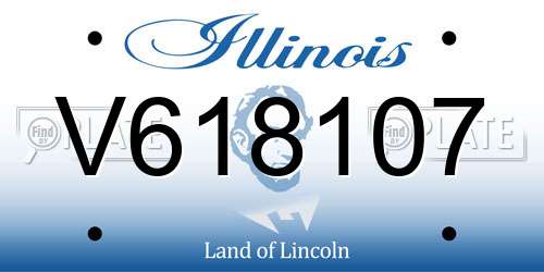 V618107 Illinois License Plate