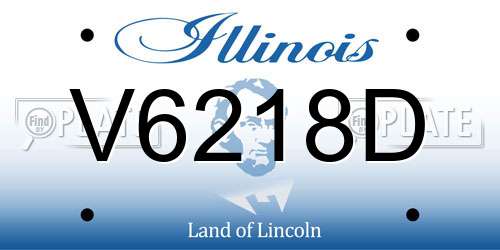 V6218D Illinois License Plate