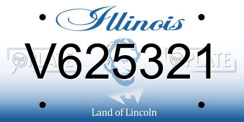 V625321 Illinois License Plate