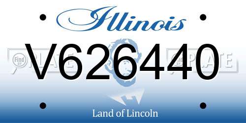 V626440 Illinois License Plate