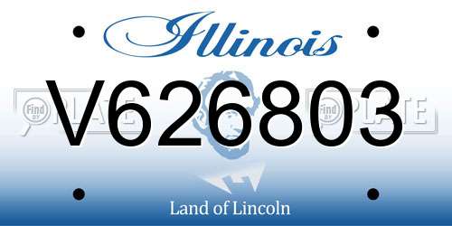 V626803 Illinois License Plate
