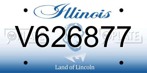 V626877 Illinois License Plate