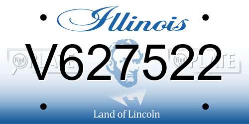V627522 Illinois License Plate