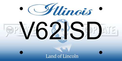 V62ISD Illinois License Plate
