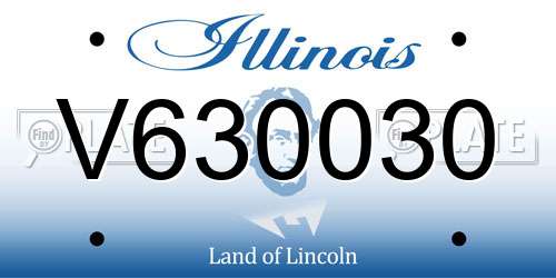 V630030 Illinois License Plate