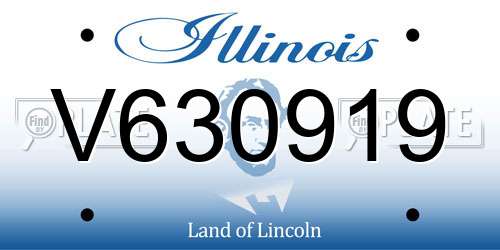 V630919 Illinois License Plate