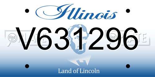 V631296 Illinois License Plate
