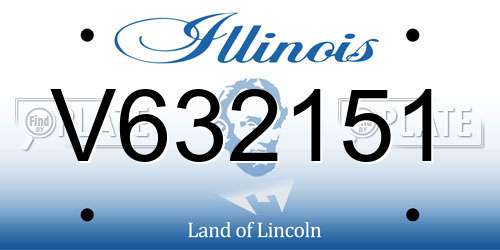 V632151 Illinois License Plate