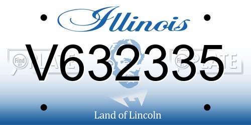 V632335 Illinois License Plate