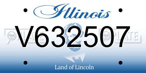 V632507 Illinois License Plate