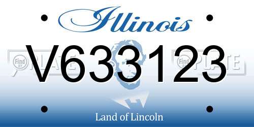 V633123 Illinois License Plate
