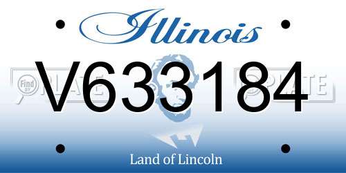 V633184 Illinois License Plate