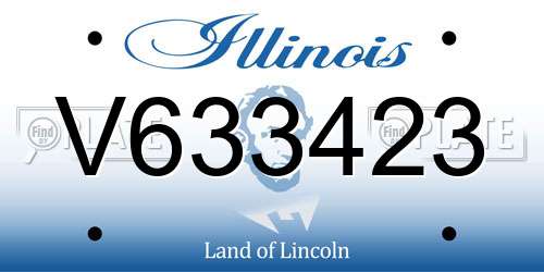 V633423 Illinois License Plate