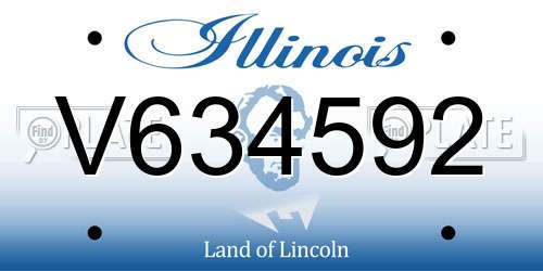 V634592 Illinois License Plate