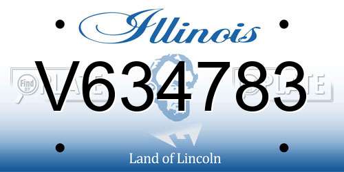 V634783 Illinois License Plate