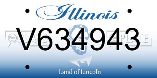 V634943 Illinois License Plate