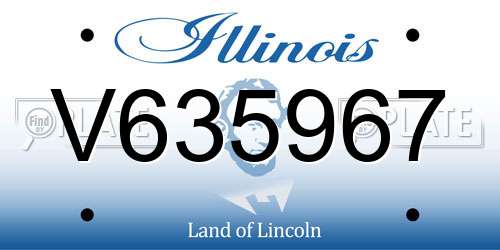V635967 Illinois License Plate
